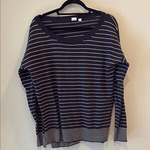 GAP - Striped Navy and White Sweater.  Size Large TALL